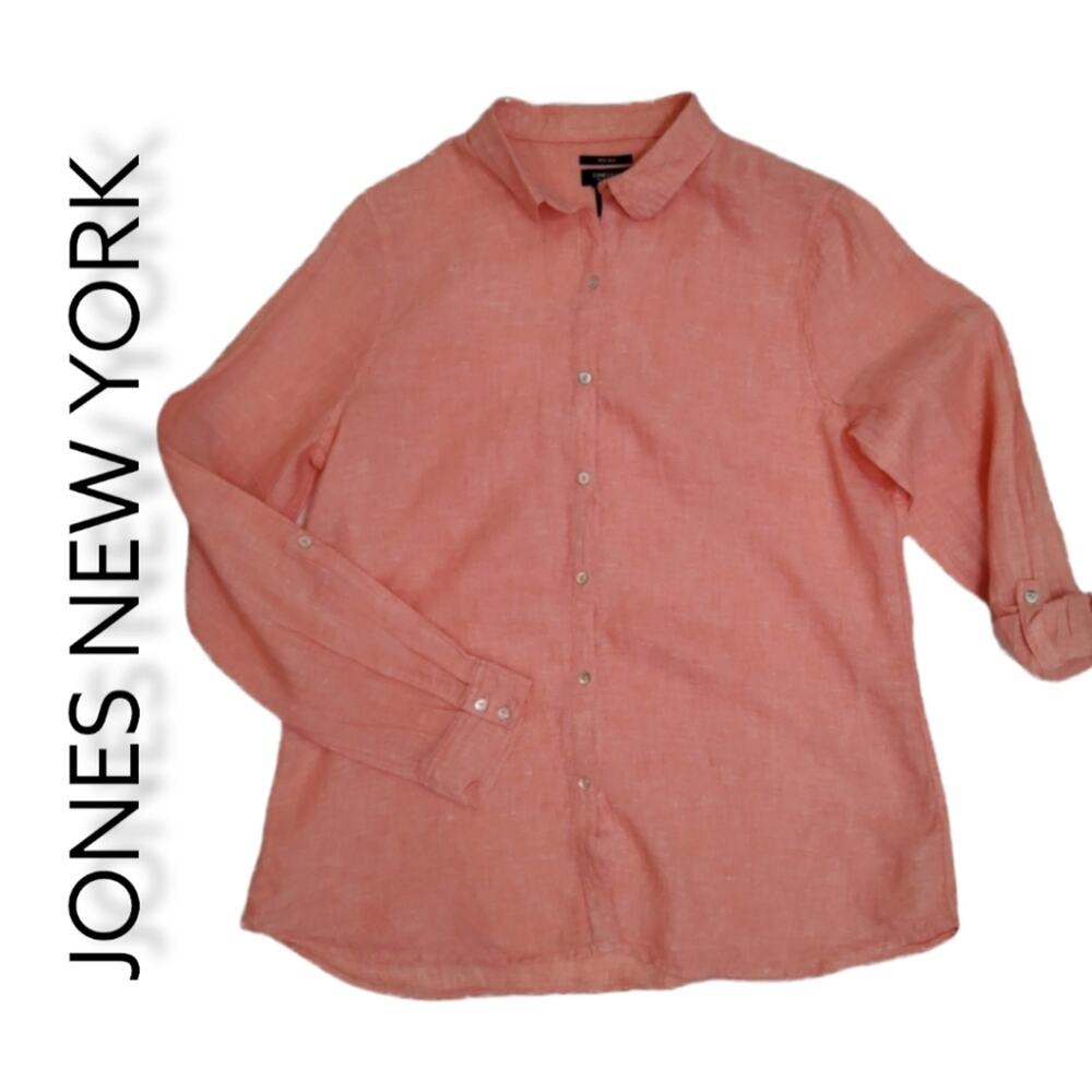 Jones New York 100% Linen Long sleeved Size XL